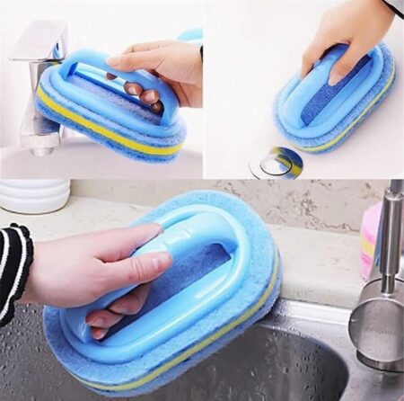 Easy Grip Scrubber Brush for Utensils, Plates, Pots & Sink, Non-Scratch Cleaning Tool, Ergonomic Dish Wash Cleaner (Pack of 1) SR_658787