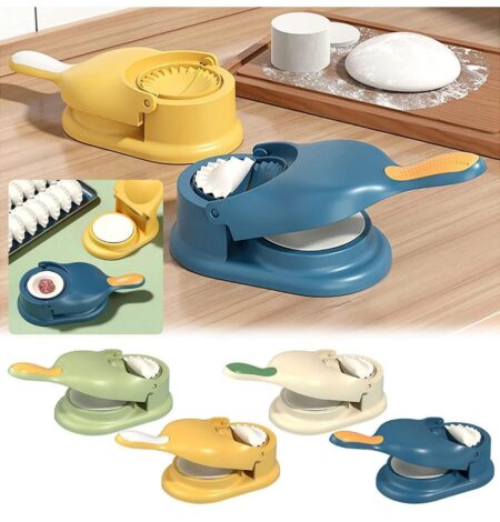 2 in 1 Dumpling Maker Machine for Momos and Puri | Manual Dough Press & Filling Tool | Kitchen Gadget for Stuffed Dumplings, Gujiya, Samosa, Pastry, Empanadas (Pack of 1) SR_578545