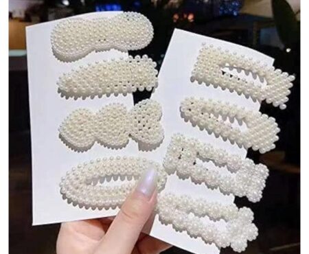6 Piece Korean Style Pearl Hair Clips Large Hair Clips Pins Barrette Hair for Women Girls Random Disinge SR_6865