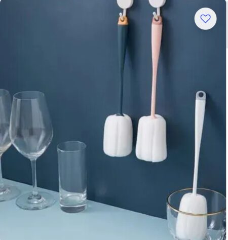 Cup Cleaning Brush teapot spout Brush Eyeglass Cleaner Water Mug Brush Water Bottle scrubbing Brush Handle Bottle Brush Milk Cup Glasses Sponge Cleaning Ball Baby 1 Pc SR_857854