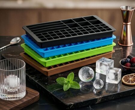 Silicone Ice Tray for Freezer | Flexible Honeycomb Cavity Ice Cube Tray | Easy Release Rubber Ice Cube Mould for Whiskey, Juice, Cocktails & Drinks SR_98956