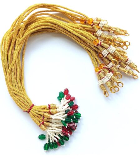Gold Necklace Dori with Lock | Adjustable Thread Cord for Jewellery Making | 6 pcs SR_5454