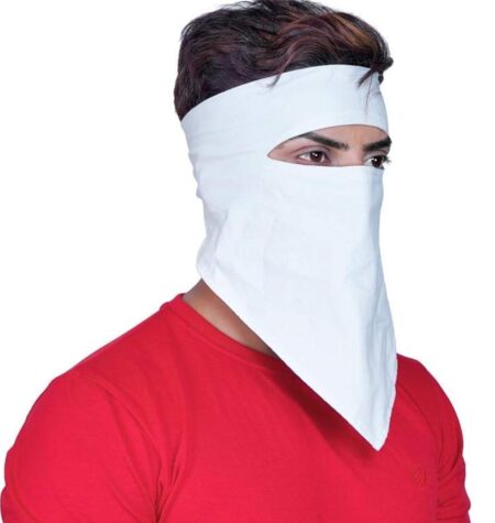 2 Pcs Bike Riding Cotton Rumal Face Mask - Dust Protection, Washable & Adjustable for Men and Women Full Face Cover Handkerchief Mask for Riding SR_56585
