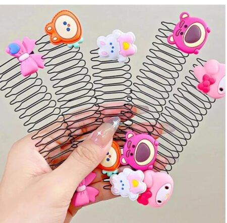 2 PCS Invisible Stretchable Creaseless Hairpins for Girls – Non-Slip Bangs Comb Clips, Cute Hair Accessories, SR_68566