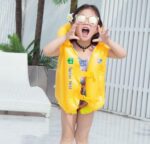 Kids Inflatable Swim Vest Jacket | Adjustable Safety Life Jacket for Children | Lightweight Swimming Float Vest for Pool & Beach (Pak of 1) SR_8989