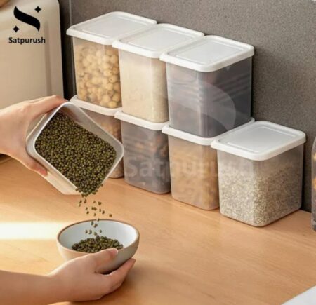 Refrigerator Side Door Organizer for fridge kitchen Fruits, Vegetables Storage Containers- transparent (pack of -6) SR_8545