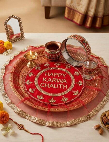 Beautiful Karwa chowth Thali Cover SR_20689