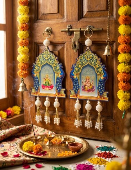 Laxmi & Ganesh  of 2 PC  Wooden Cutout for Diwali Puja, Dusshera,Pooja, Decorations, Festival Gift,SR_6865