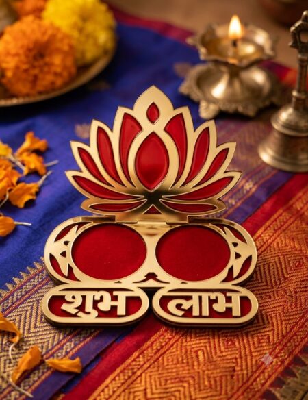subh labh Lotus Tea Candle Holder for Home Decor, Balcony Decoration Items Outdoor, Home Pack of 1 SR_565
