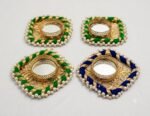 Square Shape T-Light Candle Holder For Festival/Pooja Decor Pack Of 5 Diwali Decorations SR_2001