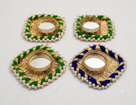 Square Shape T-Light Candle Holder For Festival/Pooja Decor Pack Of 5 Diwali Decorations SR_2001