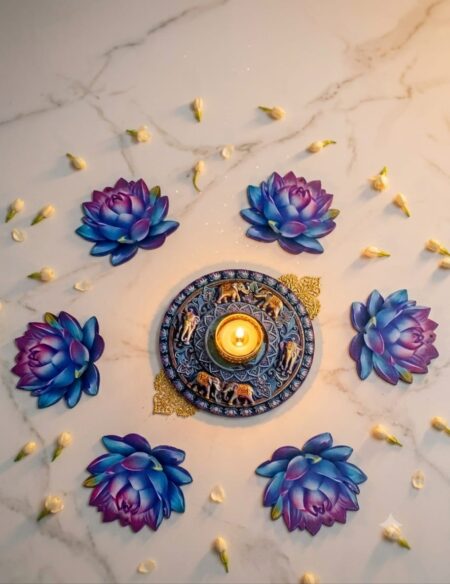 1 Set Rangoli Mats for Floor for Home Decoration Item | Mandir, Pooja, Festival, Wedding Decor Items for Mandap & Pooja Floor Rangoli for Mandir SR_6565