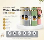 Smart Digital Temperature Bottle - 1L Double-Wall Stainless Steel Insulated Flask with Tea Strainer, Leak-Proof Design for Hot & Cold Drinks Random colour SR_5454