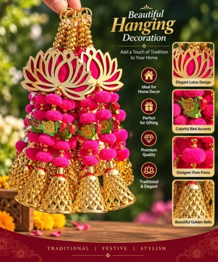 Lotus parrot bell hanging toran 1 Pair SR_5584