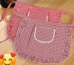 Cotton 🌸 Cute Checkered Kitchen Apron with Pocket 🌸SR_544454