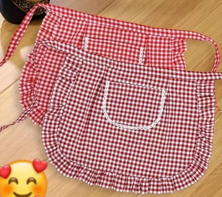 Cotton 🌸 Cute Checkered Kitchen Apron with Pocket 🌸SR_544454