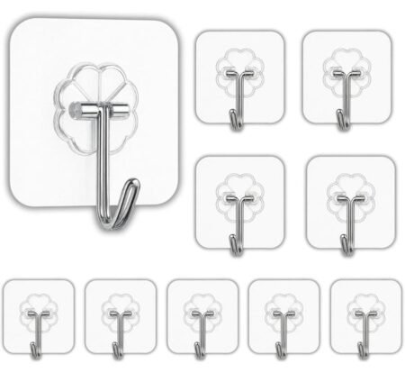 Self Adhesive Hooks for Hanging (10) | Strong Hook for Wall SR_54458