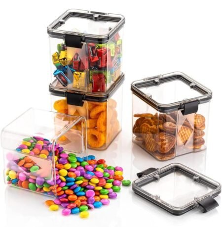 Lock Black Pack of 2  (700 ML) Air Tight Lock Containers For Kitchen Storage SR_5454