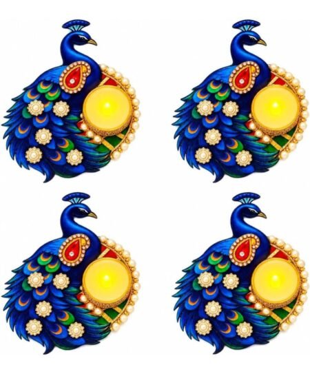 Peacock T-Light Holder – Elegant Festive Decor 2 PC SR_56454
