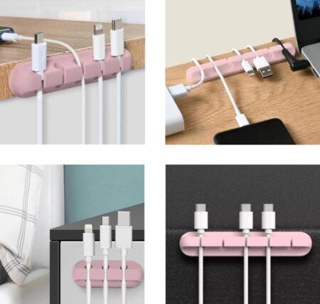 Cable Clips, 2 Packs Pink Cable Management Cable Organiser, Self Adhesive Cable Holder for USB Cable/Power Cord/Wire,  SR_3565