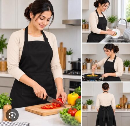 Kitchen Aprons for Men & Womwen | Front 1 Center Pocket | Neck Strap | Kitchen Usage Apron | Pack of 1 SR_57455