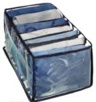 eans & Trousers Organizer | 7-Compartment Foldable Wardrobe Storage | Durable PVC Material | Space-Saving Closet Organizer for Pants, Shirts & Clothes  SR_5454